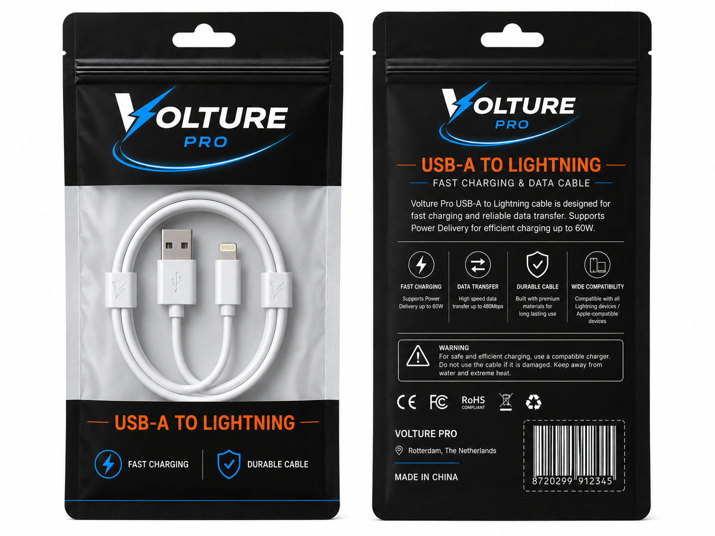 Volture Pro USB-A to Lightning Cable (braided)