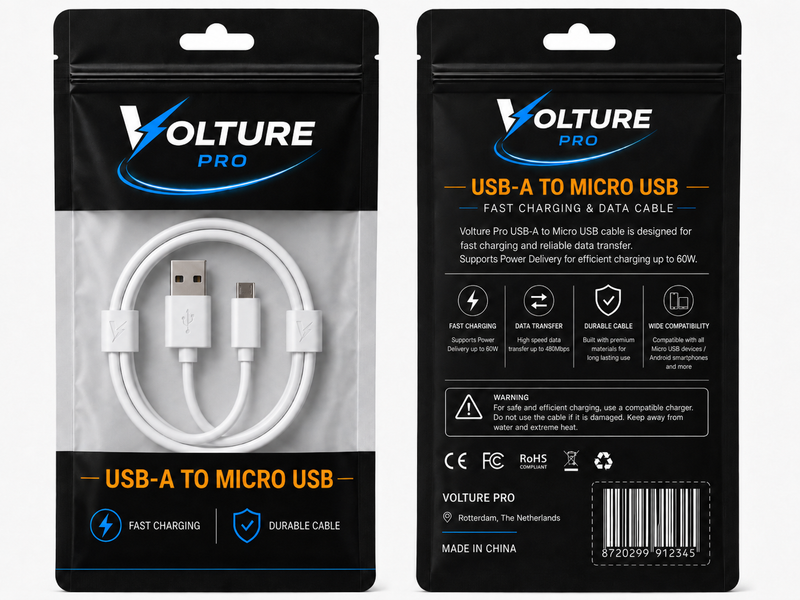 Volture Pro USB-A to Micro USB Cable (braided)